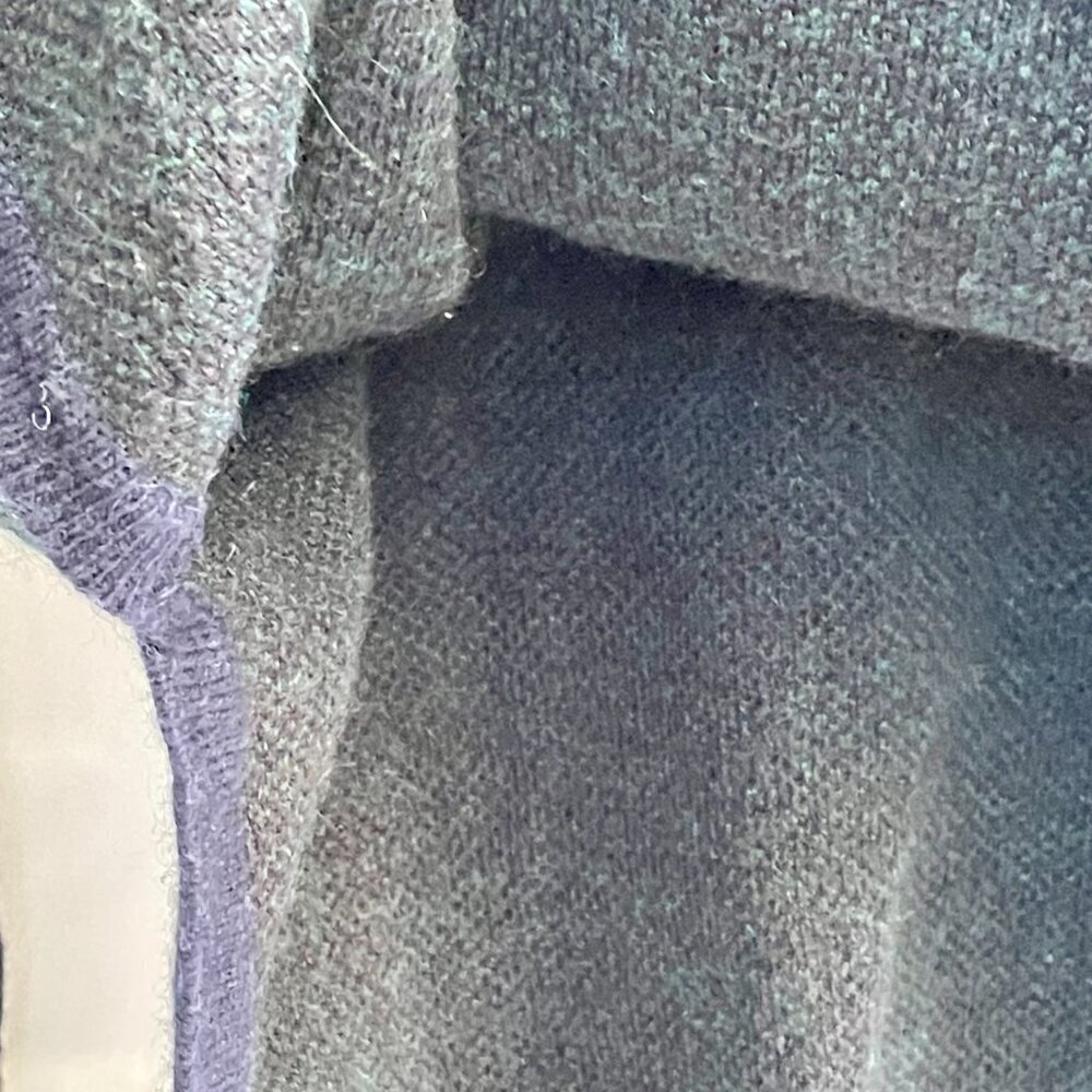 Madewell Mohair Alpaca Wool Blend Tartan Plaid Sweater Green Navy Small - Picture 9 of 12